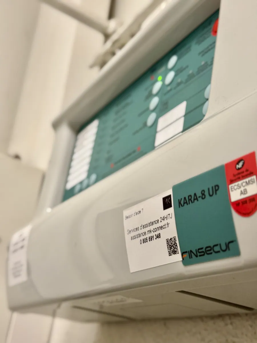 Détail du raccordement de la centrale incendie